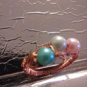 Copper and pearl ring